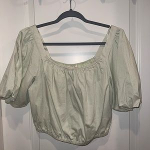 copper key green and white gingam shirt